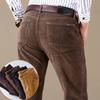 Pantaloni a coste autunnali da uomo in cotone spessi slim dritti elastici pantaloni casual da lavoro moda kaki abbigliamento maschile