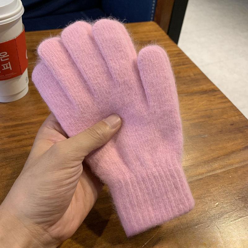 Women Men Cashmere Elastic Outdoor Full Finger Gloves Warm Thick Winter Gloves Mittens