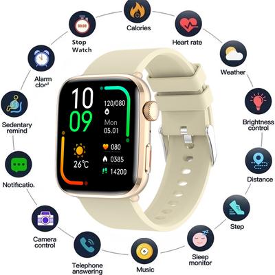 SACOSDING Nuevo reloj inteligente con llamadas Bluetooth para hombres IP68 a prueba de agua 1,85 pulgadas Monitor de sueño completamente táctil Pulsera deportiva de fitness Reloj inteligente para mujeres