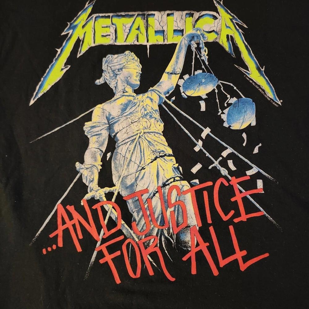 Футболка унисекс с логотипом группы Metallica в стиле 90-х  Justice For All  Черная S