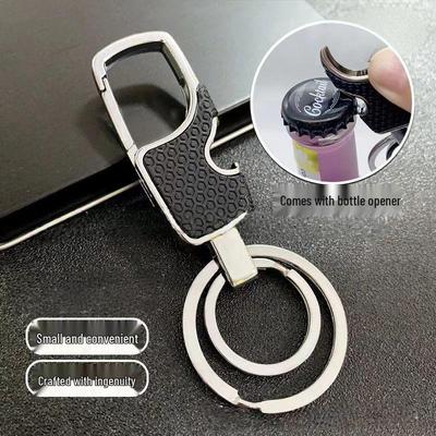 Nouveau Porte-clés Ouvre-bouteille Multifonctionnel pour Homme - Accessoire de Voiture Minimaliste en Métal
