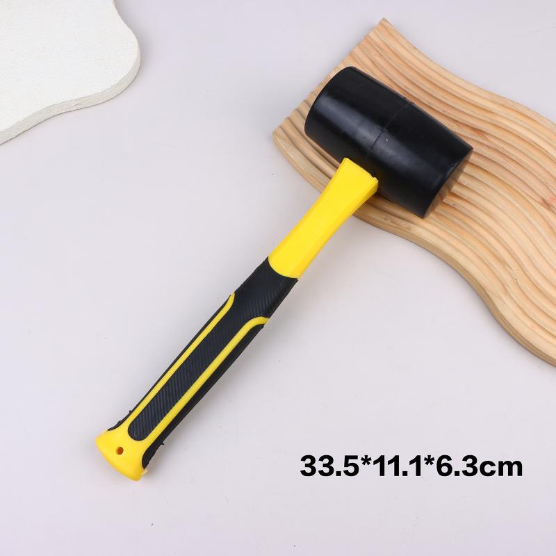 Black American Fiber Handle Rubber Hammer Elastic Hammer Ceramic Tile Floor Leather Hammer Installation Hammer