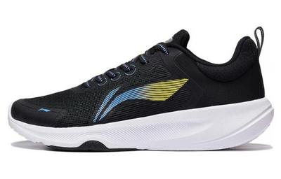 Lanying Light Breathable Rebound Abrasion Resistant Low Top Badminton Shoes Men's Black Yellow Blue AFVT011-1