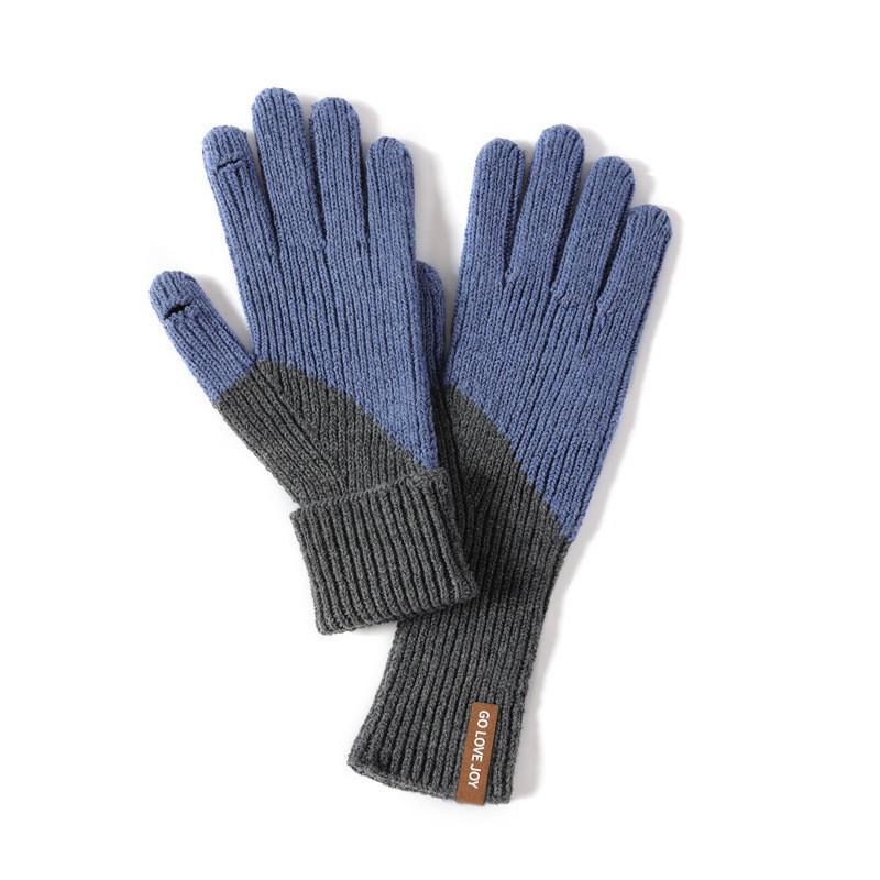 DZ149 Winter Knit Wool Gloves: Windproof Flip-Finger Touchscreen Gloves for Outdoor Cycling and Sports.