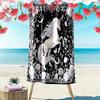 Vintage Floral Dragon Print Strandtuch, Großes Weiches Schnelltrocknendes Handtuch für Strand Camping Schwimmen