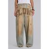 Y2K Distressed Washed Letter Print Denim Jeans Loose Straight Cut Streetwear Pants Teens
