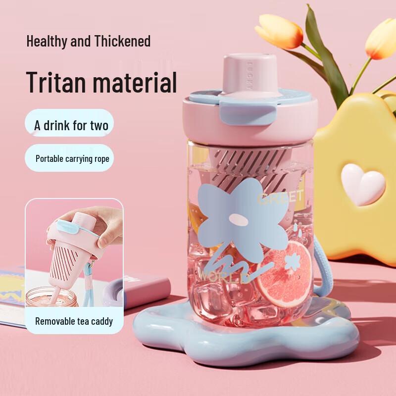 RELEA Tritan Tea Infuser Straw Water Bottle