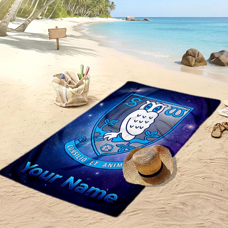 Sheffield Wednesday FC Spersonalizowany Drukowany Ręcznik Plażowy Logo Piłkarskie Wsparcie Niestandardowe Imię Tekst Chłonny Ręcznik Do Sportu Podróży Specjalny Prezent