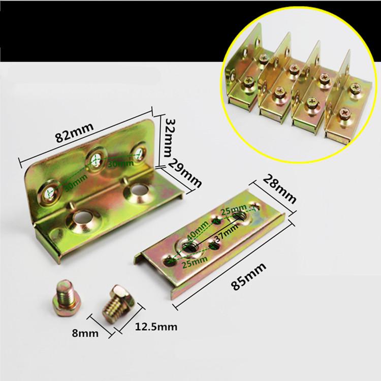 4pair Metal Bed Bracket Hinge Fastener Wood Board Connector for Bed Fixed Corner Bed Beam Support Furniture Hardware Fittings
