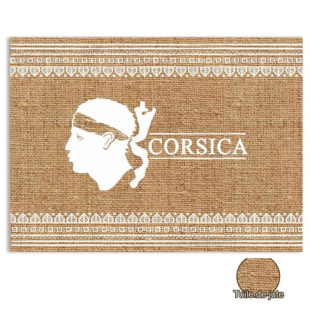 Les Trésors De Lily [R2181] - Beige White 'Corsica' Burlap Placemat (moor's Head) - 42x30cm