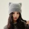 Autumn Winter Velvet Warm Wool Hat Women's Winter Cat Ears Ear Protection Knitted Hat