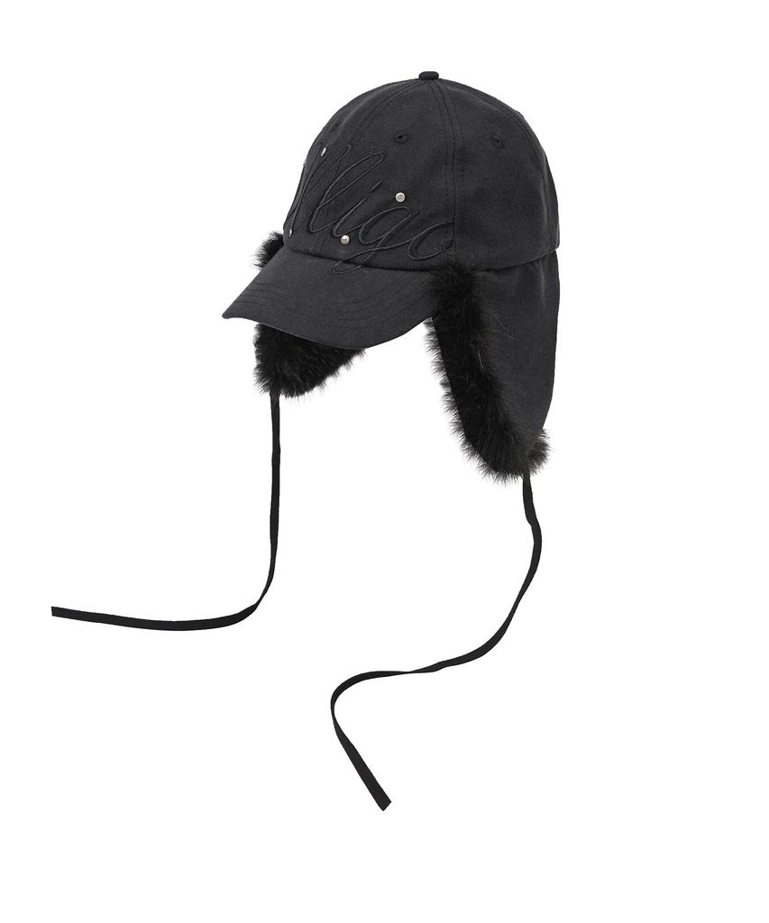 ILLIGO Fluffy Earflap Cap Black