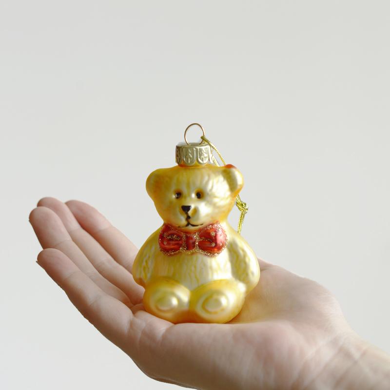 1Pair Bear Christmas Tree Ornaments Glass Bear New Year Decorations for Home Cute Decorative Christmas Tree Novelties 2025