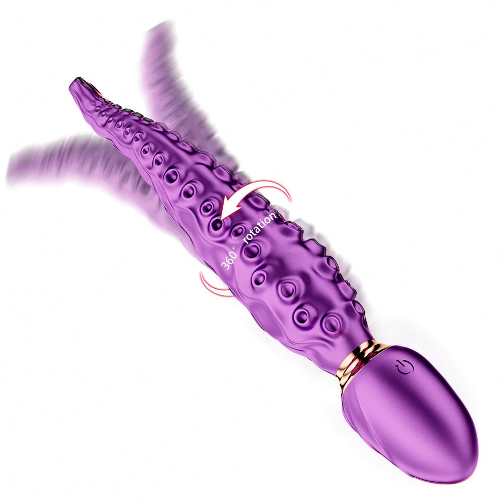 Octopus Tentacle Anal Vibrator Female G-Spot Clit Vagina Stimulation 360° Rotation  Silicone Dildo Masturbation Sex Toys Women