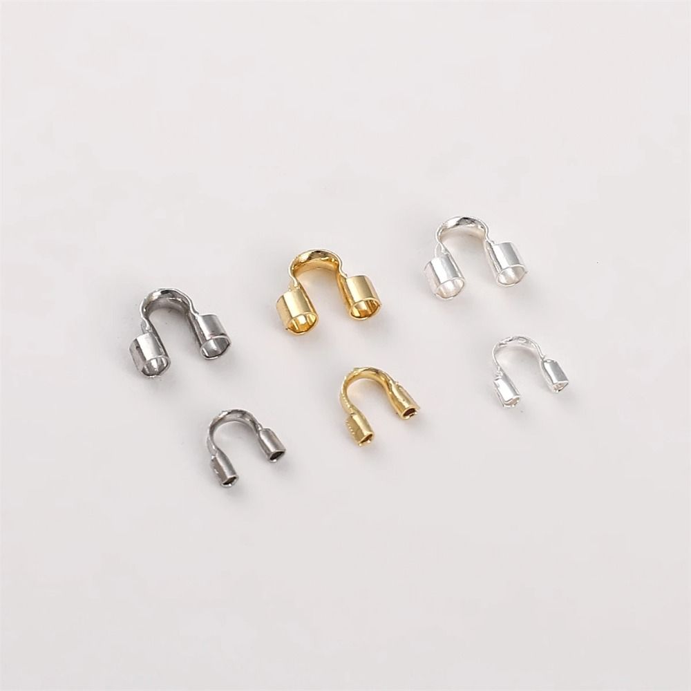 100Pcs U Shape Wire Guards for Jewelry Making Copper U Shape Clasps Wire Protectors Loops  Jewelry