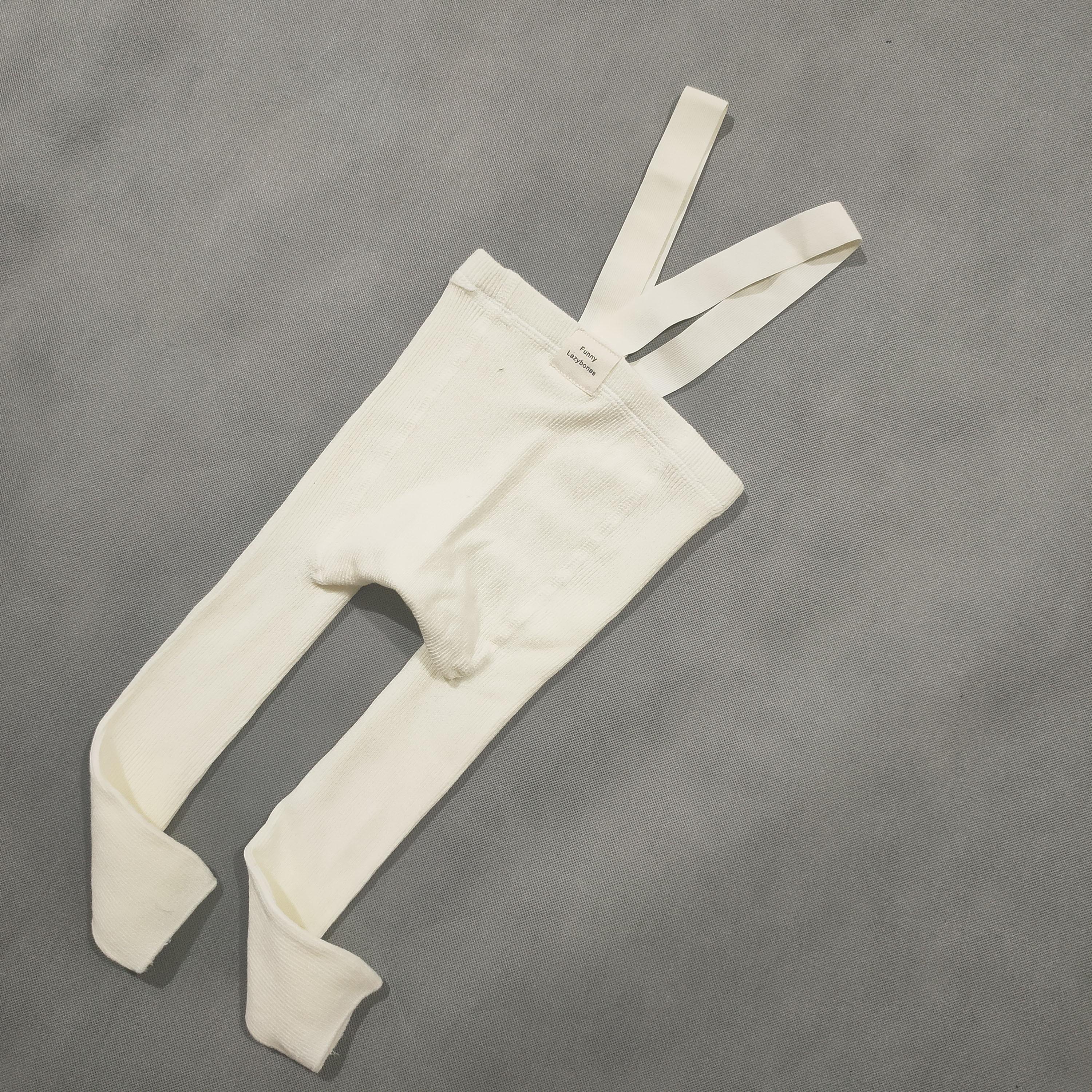 Spanish Spring and Autumn Models High Waist Suspenders Cropped Trousers Baby Big PP Baby Leggings M