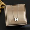 Elegant Korean Micro-Inlaid Titanium Necklace - Luxurious Women's Clavicle Chain, Non-Fading, Unique Minority Design.