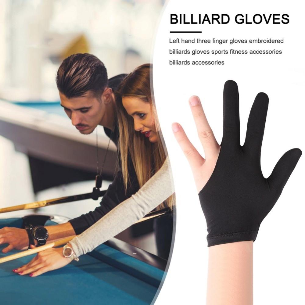 Breathable Pool Cue Gloves Black Billiards Glove Three-finger Gloves  Fitness Sports Accessories