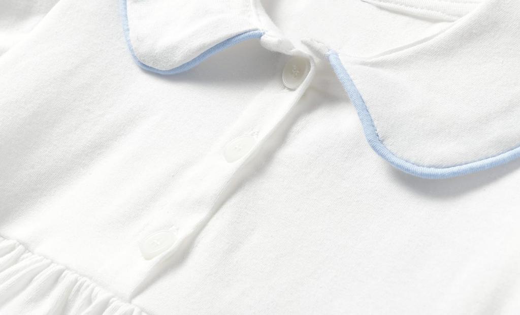 Baby Summer Short Puff Sleeve Embroidered Collared Dress for Toddler Size 90 [LSMUDKINGDOM] One-Piece A-Line Girls, White,