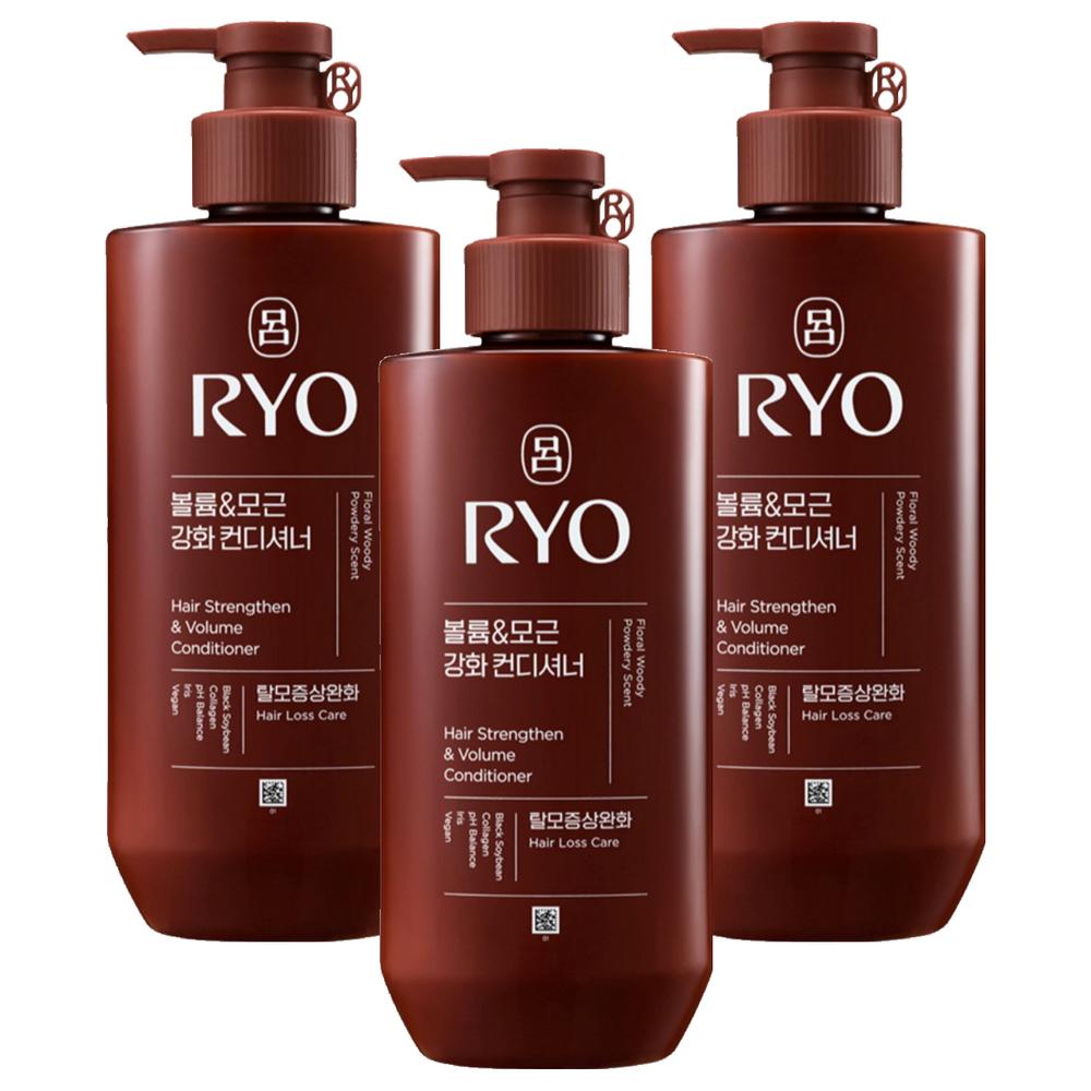 Ryeo Heukwoon Volume & Root Strengthening Conditioner Hair Loss Symptom Relief Woody Musk Scent 480ml 3 pcs