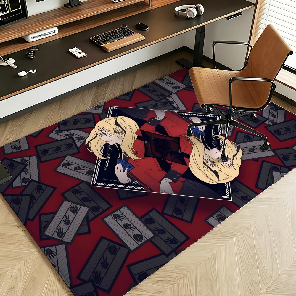 Anime K-Kakegurui Floor Mat Soft Flannel Floor Mat Suitable for Entryways, Living Rooms, Bedrooms, and Bathrooms