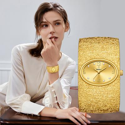 Bracelet Ladies Watch Oval Disc Luxury Gold Ladies Watch Temperament Quartz Ladies Watch Vintage Watch