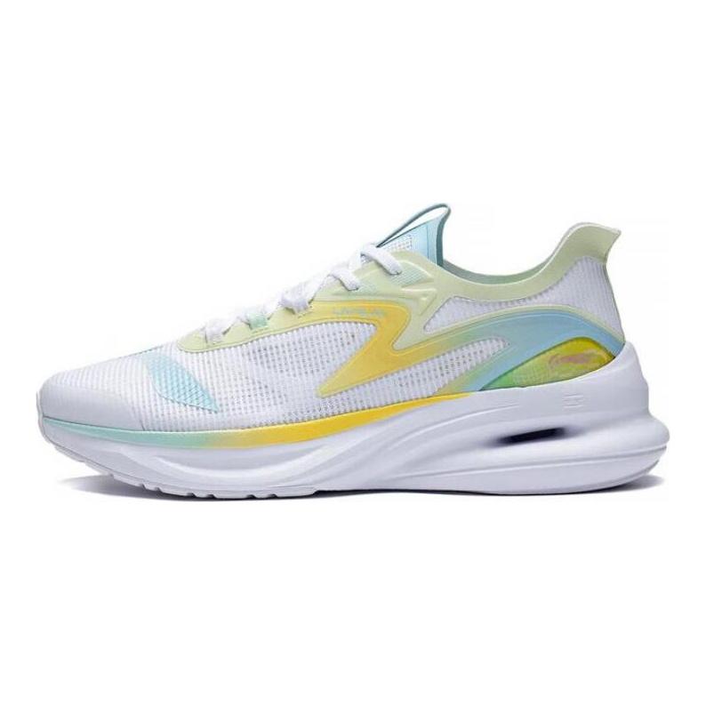 Li Ning Abrasion Resistant Breathable Low top Running Shoes Men's White Green ARST009-2