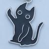 Nyckelring Hänge Zinklegering Svart Katt Nyckelring med Kantig Silhuett Kattberlock Nyckelring Smyckestillbehör