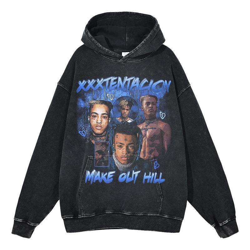 American Retro XXXTentacion Character Print Hip Hop Hoodie Sweatshirt