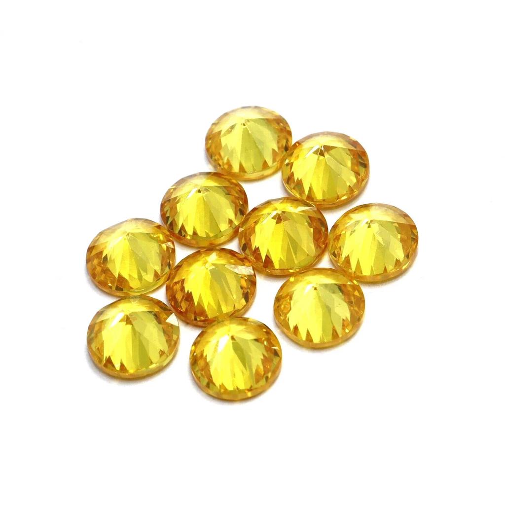 Certified Natural Cambodian 6 mm 250 Pcs Yellow Zircon Loose Gemstone Lot