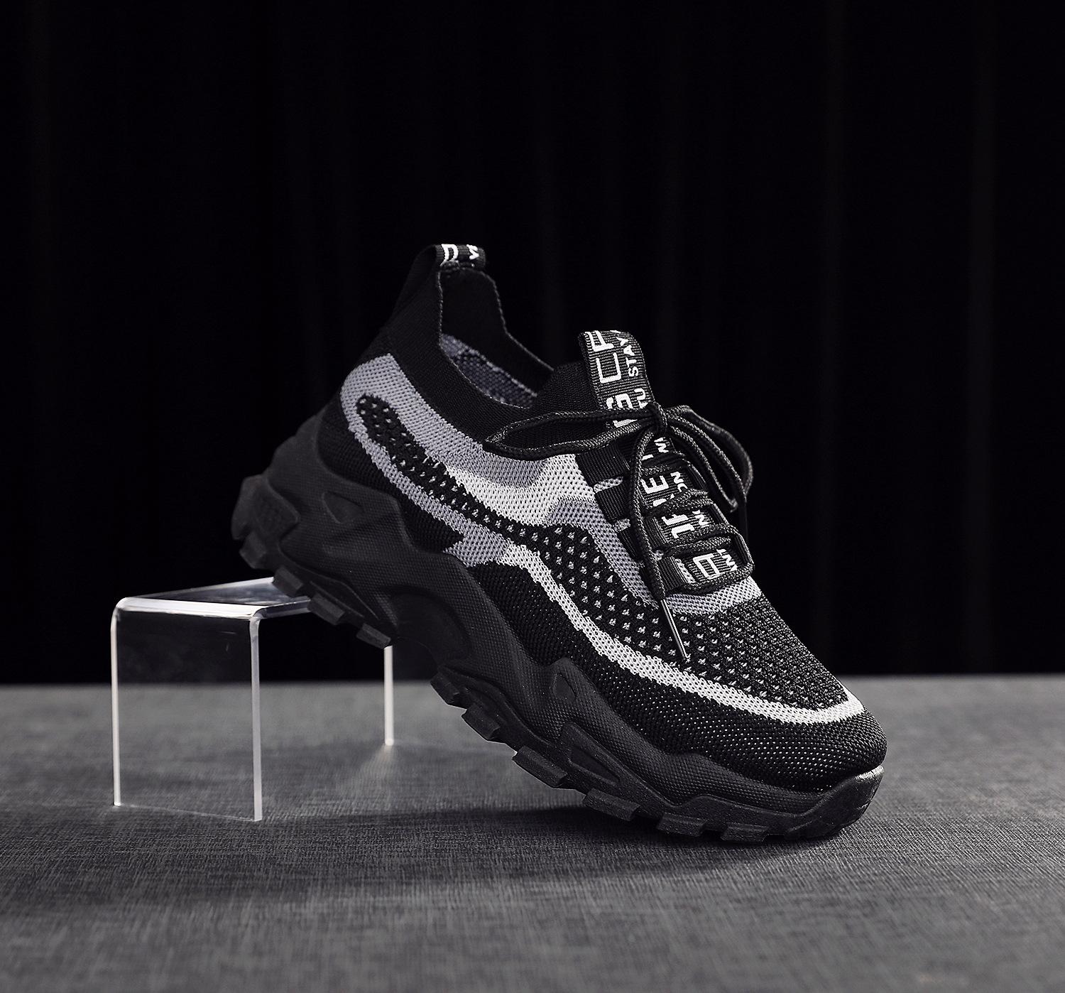 

Customized platform dad shoes women 2025 large size fly-woven casual shoes female foreign trade students outdoor running shoes 36