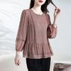 Women's Spring and Summer Plus Size Temperament T-shirt Middle-aged Casual Embroidery Tops
