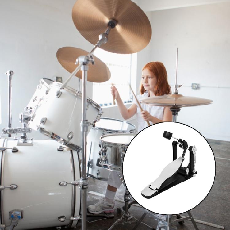Double Chain Bass Drum Pedal Metal Construction Nonslip Rubber Base Drum Set Part Drum Kick Pedal for Powerful Strokes