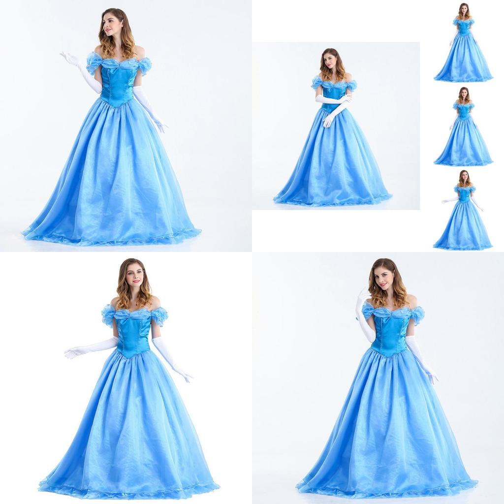 Elegant Cinderella Costume Dress For Women Perfect For Halloween Parties And Events