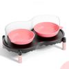 High Foot Cat Double Bowl Stable Pet Neck Protection Bowl Colorful Pet Feeder  for Drinking Feeding