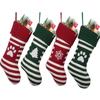 2026 New Knitted Red and Green Paw Prints Snowflake Tree Christmas Socks, Christmas Pendants, Christmas Ornaments Gift Bags