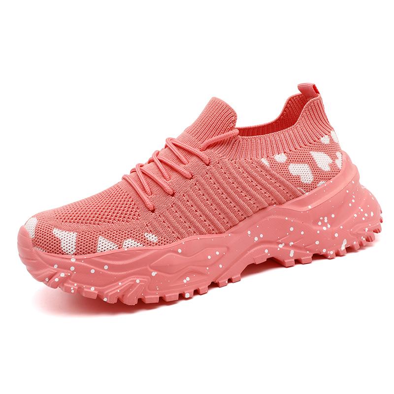 

Women s Thick Soles Increase Running Shoes Joker Casual Lace-up Mesh Breathable And Comfortable Running Shoes Anti-Slip Sports 36