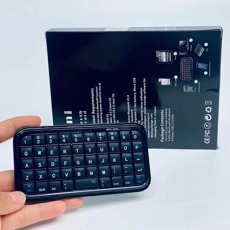Mini Rechargeable Type-C Bluetooth 3.0 Keyboard Slim Wireless Pocket Keypad Portable 49 Keys Keyboard For Tablets Smartphones