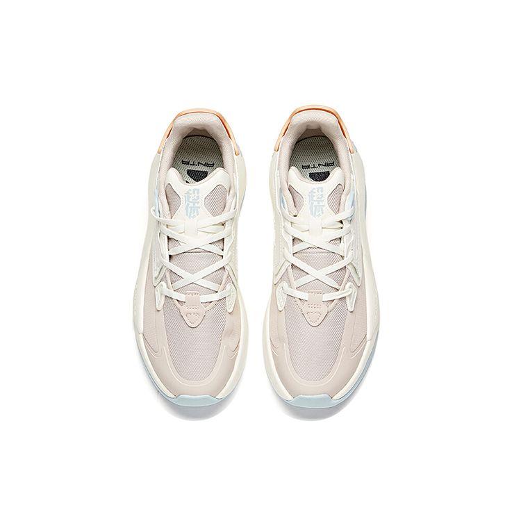 Anta Lifestyle Series Non-Slip Wear-Resistant Low-Top Skate Shoes Women sneaker Lotus-Gray White 122118083-3