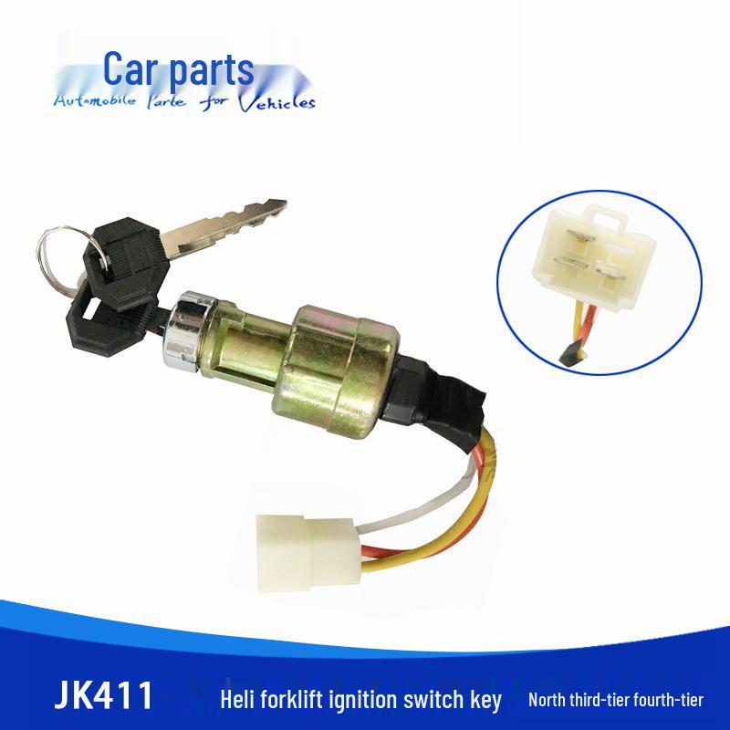 Heli Forklift Crane Ignition Key Starter Switch (JK411) - Compatible with 3-wire & 4-wire Systems Heli Ignition 4-wire