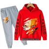 2set Autumn and Winter New Casual Comfort Sports Style Warm Boy Print Warm Lining Hoodie and Tracksuit Pants