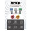 22mm AC 50-500V 0-99 Hz Round Square Digital Display Voltage Hertz meter Frequency Voltage Tester Meter Indicator Signal Light