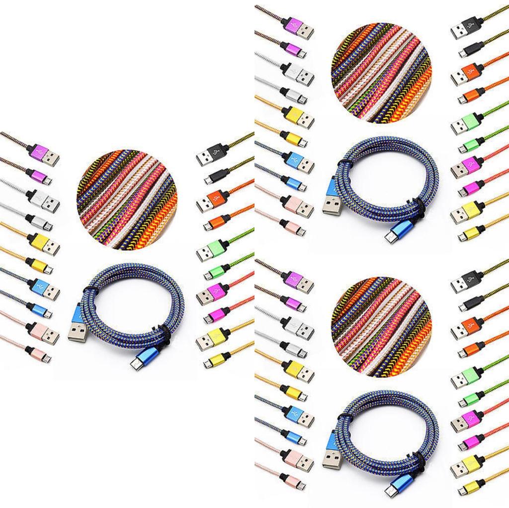 Android Micro Usb Charging Cable With Durable Nylon Braided Material For Smartphone Data Transfer And Fast Charging