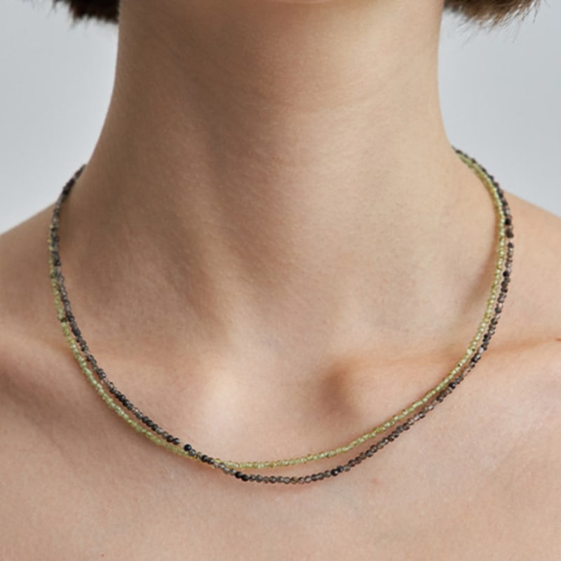 FLIT SAND GEM BALL NECKLACE (BLACK)