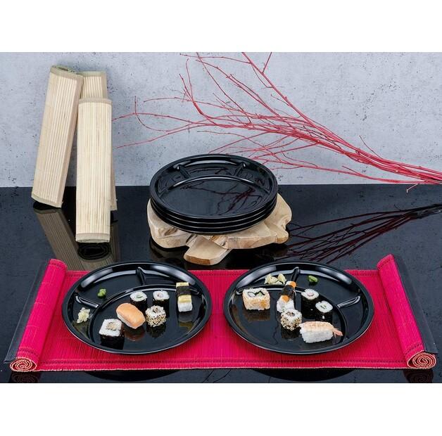 CreaTable Fondue Plate Set, 4 Pieces, Black (22921)