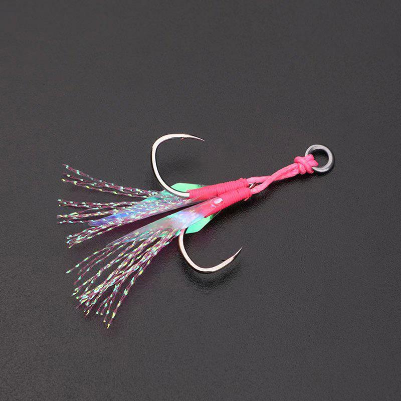 Cast Jig Assist Hook High Carbon Steel Angle Barbed Thread Feather Lure Fishing Tackle Slow Jigging Sea Pesca Fishhook