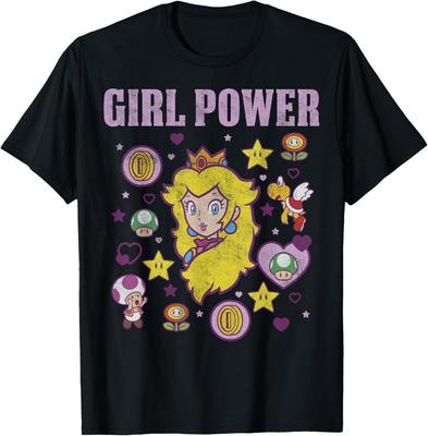 Nintendo Super Mario Peach Girl Power Icons Grafik T-Shirt T-Shirt