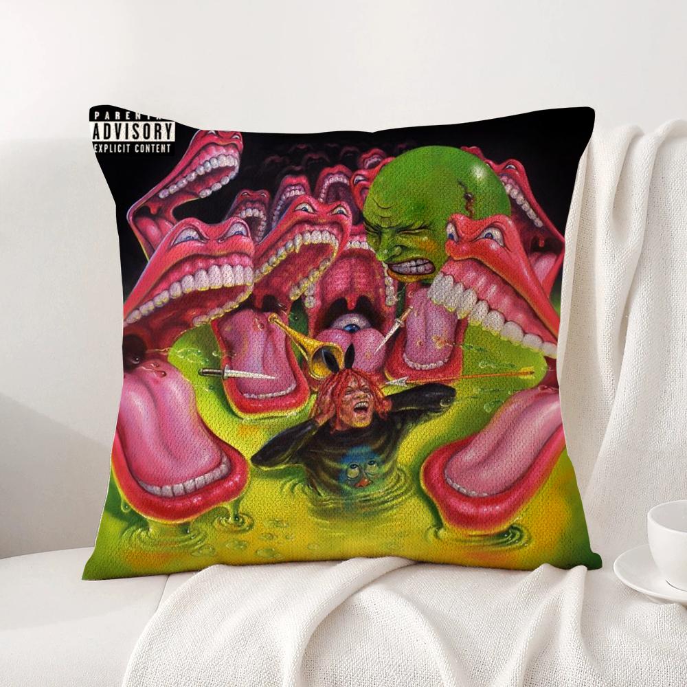 Rapper T-Trippie R-Redd Cushion Cover Summer Coolness Linen Fabric Double-Sided Printing Pillow Case Sofa Home Decor Gift