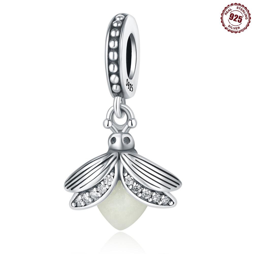 

S925 sterling silver pendant accessories beaded bee butterfly original European and American style DIY bracelet