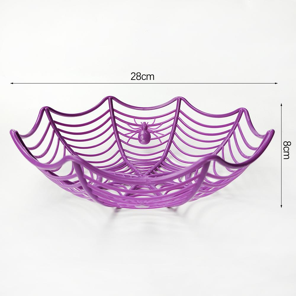 2024halloween Candy Basket Black Orange Spider Web Bowl Biscuit Packaging Basket Fruit Plate Trick Or Treat Halloween Decoration